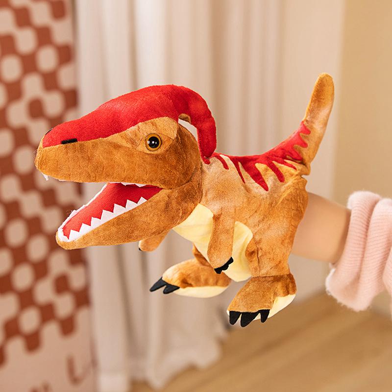 Open-mouthed Dinosaur Hand Puppet Plush Toy Tyrannosaurus Rex Stegosaurus Ventriloquist Hand Puppet Kindergarten Stage Performance Props