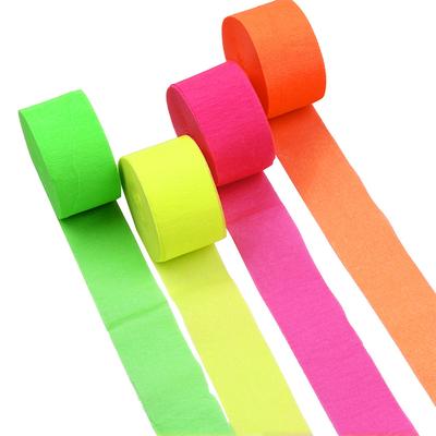 Fluorescence Wrinkles Paper Colourful Tassels Ribbons For Birthday Party Wedding Backdrop Decoration Supplies