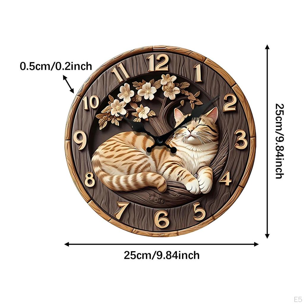 Artistic Clock Vintage Decorative Wooden Animal Silent Practical Powered Hanging