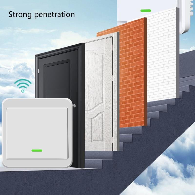 Wireless Remote Control Switch Wall Panel Transmitter Wireless 433mhz Light Switch for Homes Living-Room Bedroom