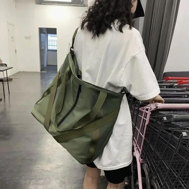 Large Capacity Shopping Bags for Women Tote Bags Nylon Female Shoulder Bag Retro Mens Handbags Travel Shoulder Bag