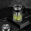 Portable Double-Wall Glass Water Bottle with Handle
