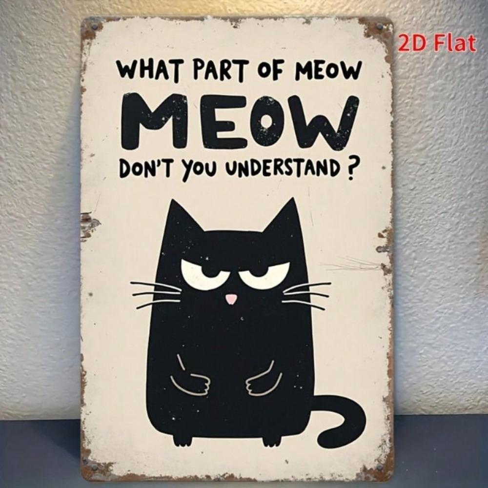 Metal Wall Art Funny Cat Tin Sign Retro Home Decoration JOOM2025