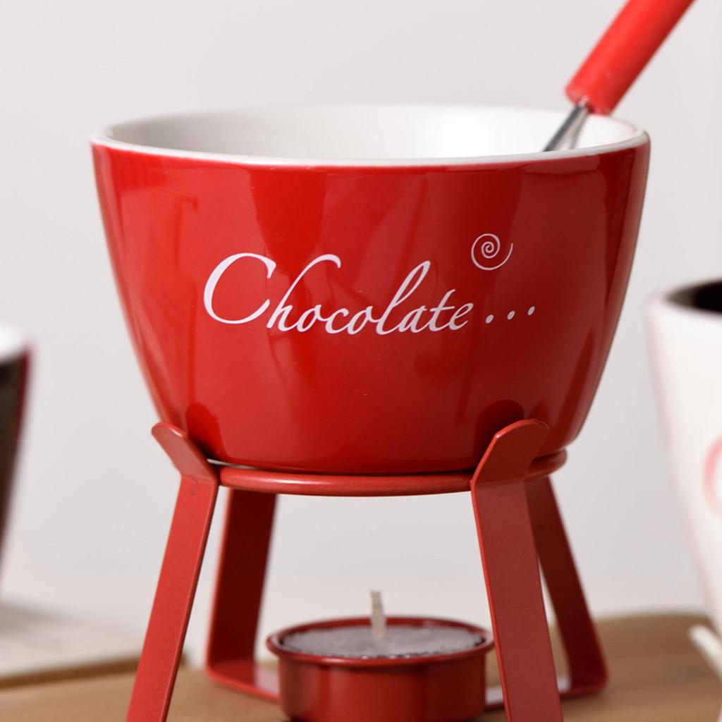 Chocolate Fondue Cup With Fork Ceramic Kitchen Gadgets Chocolate Melting Cup Mini Fondue Set For Christmas Birthday Party