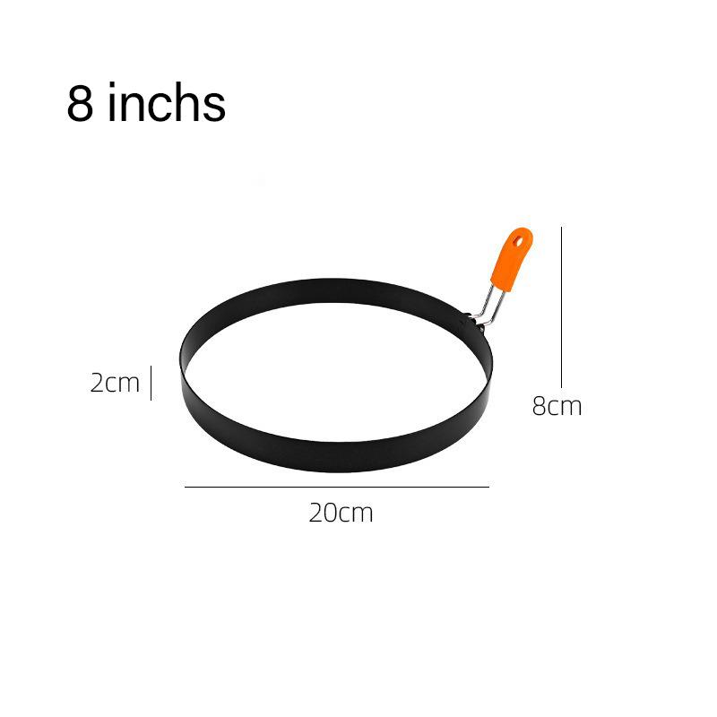 Non-Stick Stainless Steel Fried Egg Ring with Silicone Handle Scrambled Eggs Shaper Mold for Perfect Fried Eggs JDGJ009
