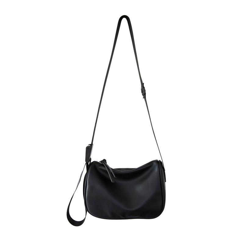 New trendy brand Japanese messenger bag men's small bag fashionable and simple student shoulder bag soft leather small satchel tide