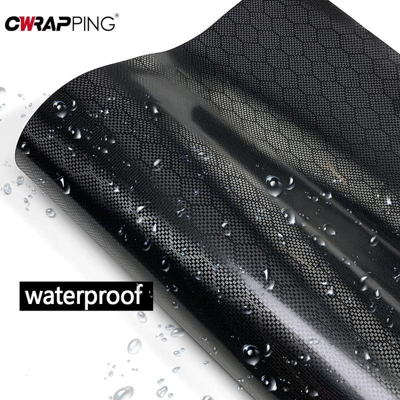 Carbon Fiber Vinyl Warp Diamond Forged Carbon Black Car Stickers Waterproof Vinyl Film Decoration Modified Film Car Accessories