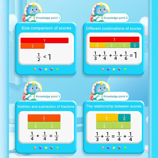 1 Set Magnetic Fraction Tiles Circles Percentage Decimal Fraction Learning Math Manipulatives