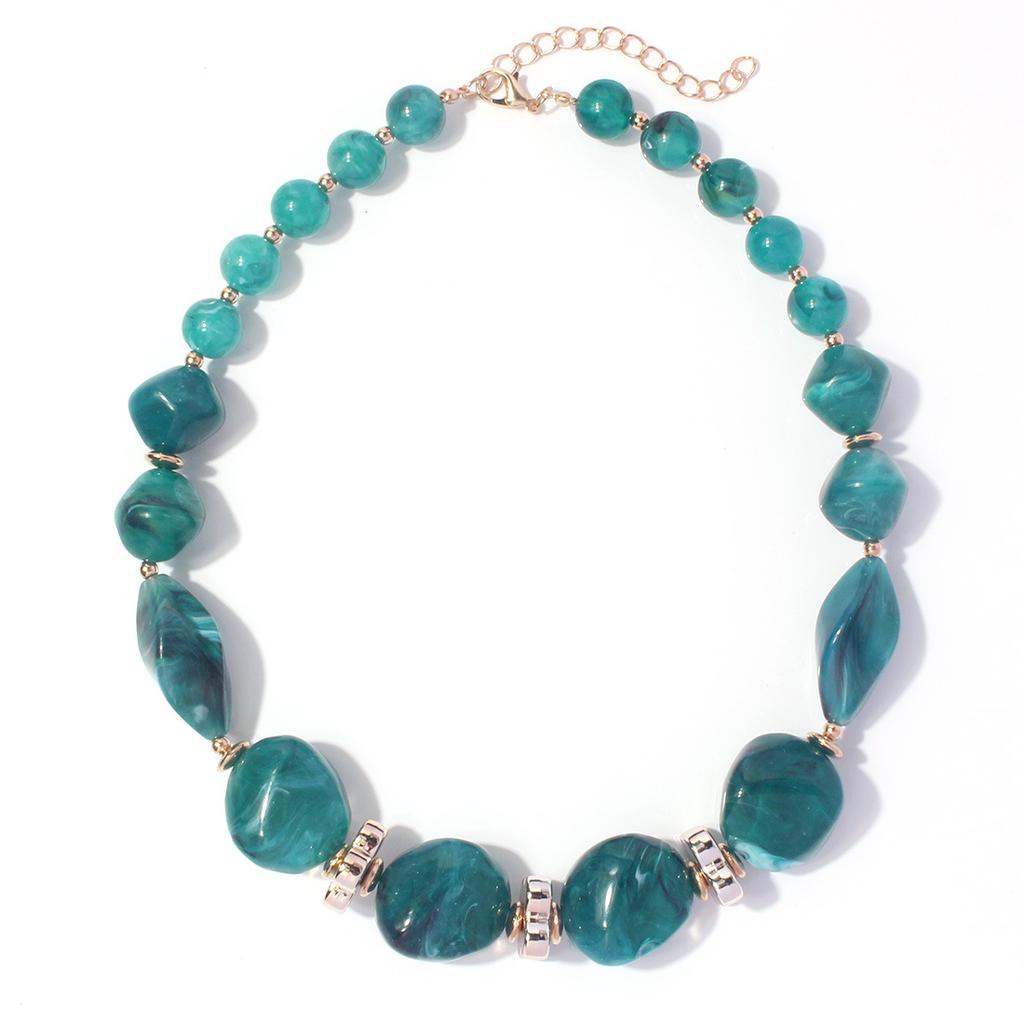 Bohemia Resin Stones Pendant Necklace for Women Statement Chokers