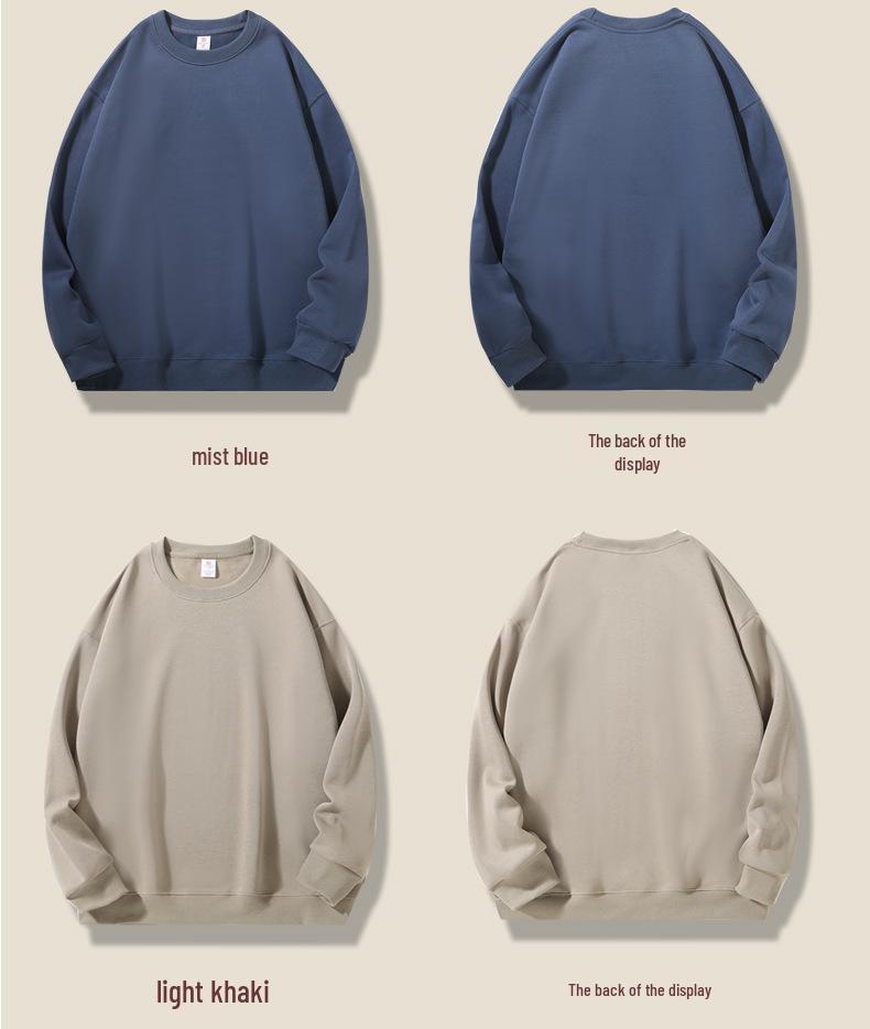 16-kleurige geborstelde katoenen fleece ronde hals casual hoodie voor koppels