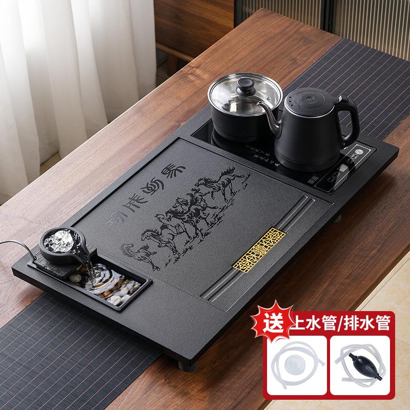 new automatic tea set ceramic household integrated flowing water tea tray kung fu imitation Wujinshi tea table