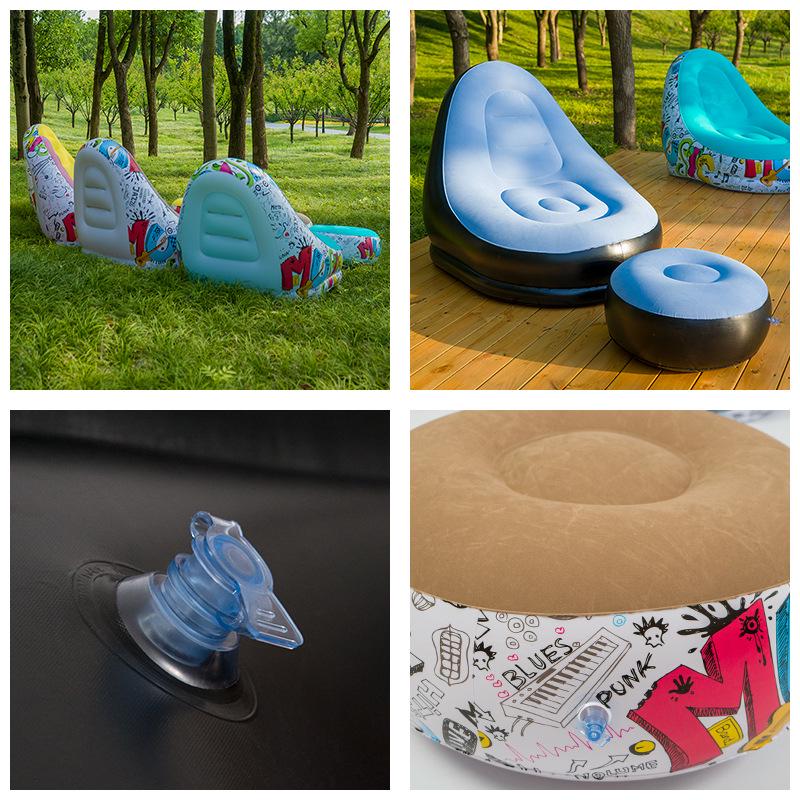 Portable Inflatable Sofa Chair - Thickened Flocking for Camping, Leisure, or Bedroom Use