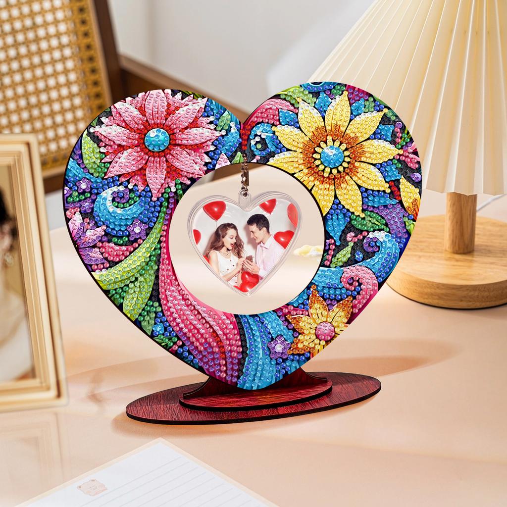 2D Flatt DIY Wooden Diamond Painting Tabletop Ornaments Kit Diamond Art Tabletop Painting Kit for Adults Home Office Table Decor