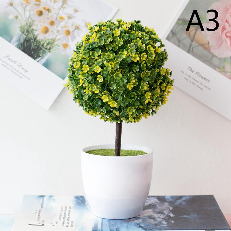 Artificial Plants Potted Green Bonsai Small Tree Grass Plants Pot Ornament Fake Flowers For Home Garden Decoration Wedding Party