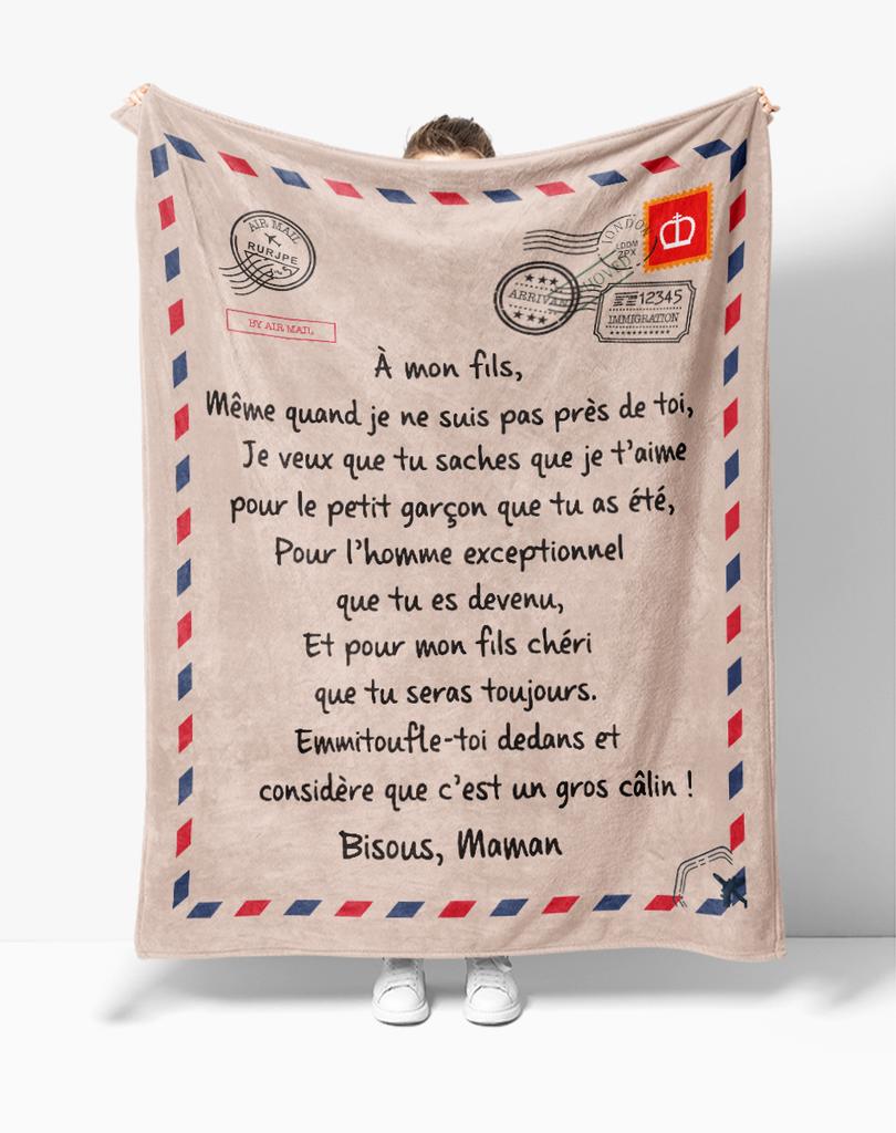A mia Figlia Lettere Francesi Coperta in Flanella a Mia Figlia Figlio Regalo Coperta Calda per Letto Divano Divano Regalo di Compleanno Decorazione Casa