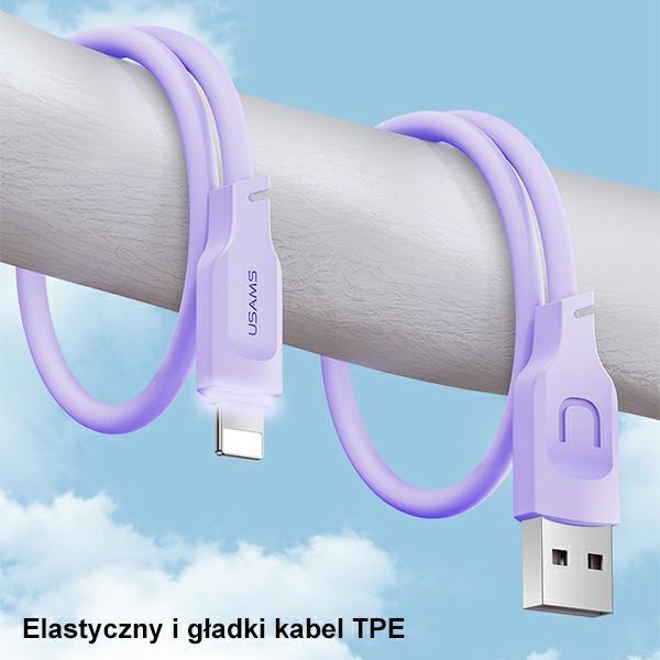 Usams Kabel Lightning  2,4A 1,2Mfast Charging Lithe Series  Czarny/Black Sj565Usb01(Us-Sj565)