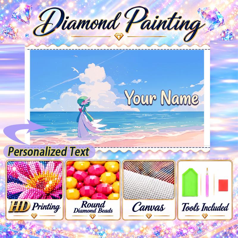 Personalized Gardevoir Diamond Art Custom Name 5D Diamond Painting Full Drill DIY Craft
