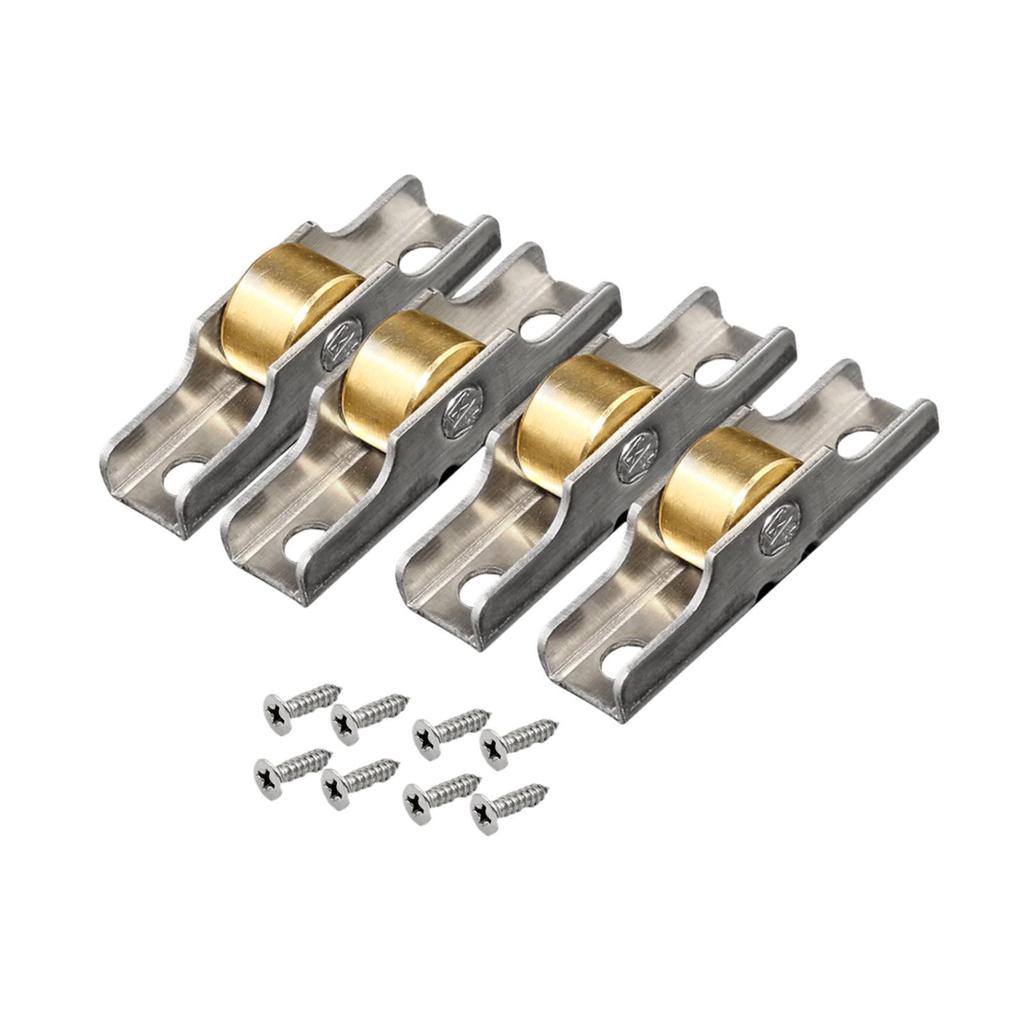 4 Pieces Sliding Door Roller Sash Pulley Easy to Install Hardware Runner Wheel Track for