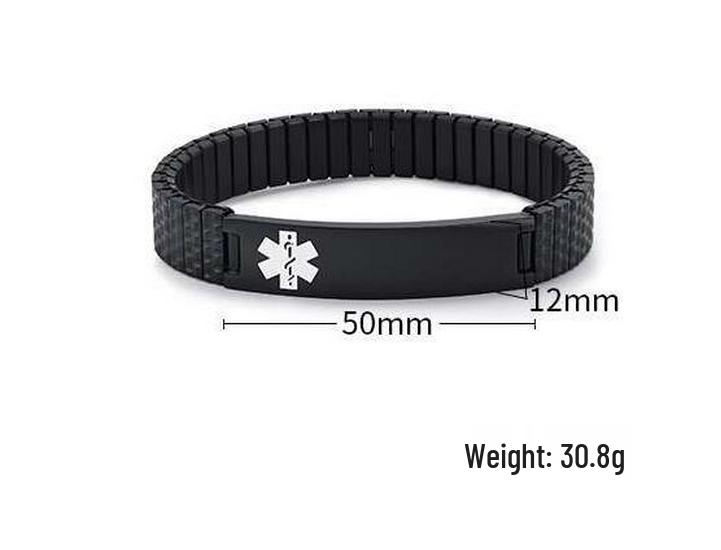 Braccialetto Elastico in Acciaio Inossidabile con Logo Medico da 12mm - Moda Coreana, Modello BR-263