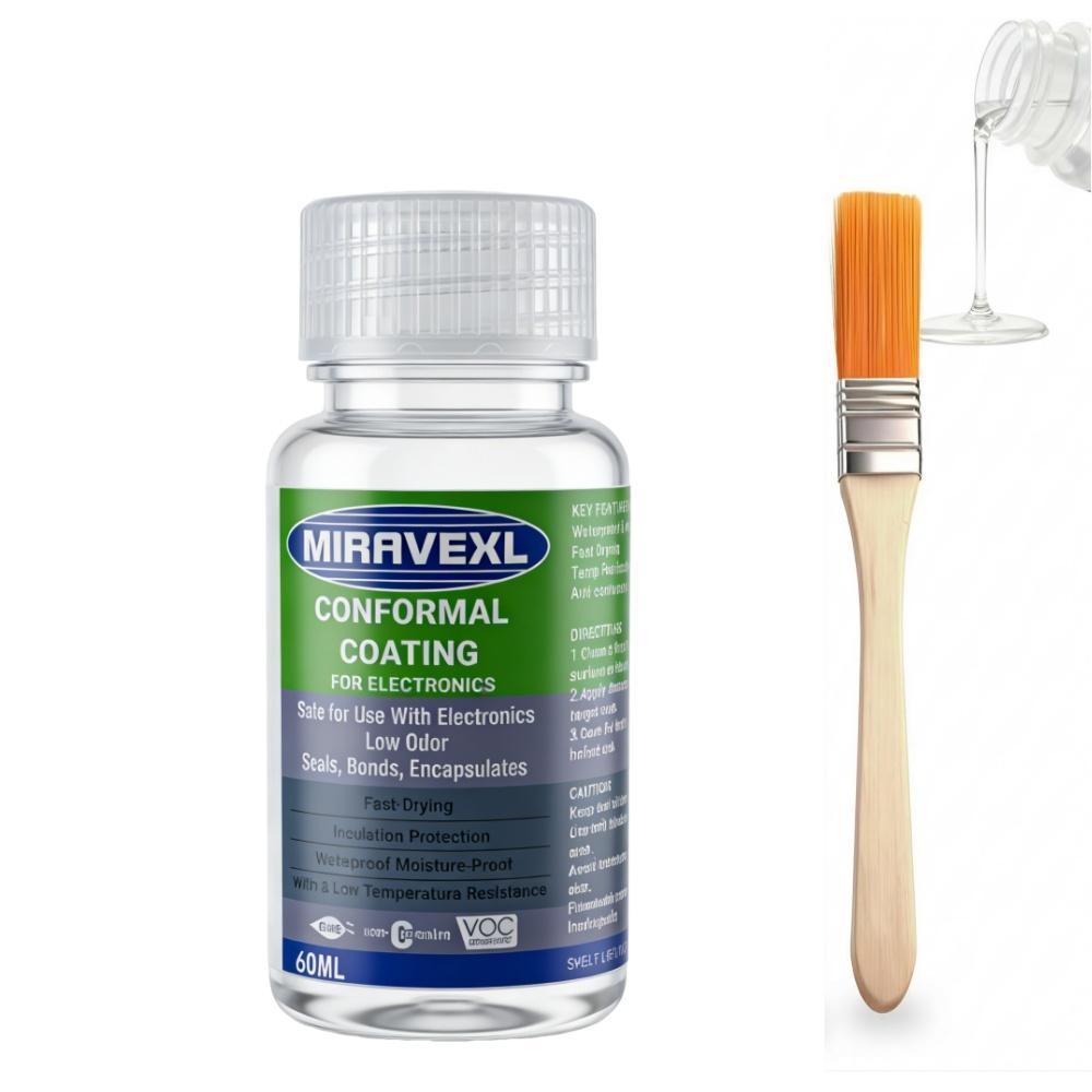 

PCB Conformal Coating Clear Waterproof Insulating Varnish Fast Dry Electronic Circuit Board Protection Paint + Brush