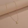 Simple Geometric Round Love Pendant Women's Metal Necklace Neck Chain