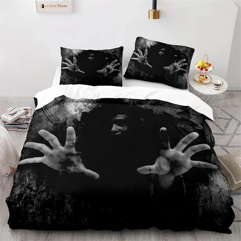 Horror-Thema King Bettbezug Zombie-Hand Bettdeckenbezug Mikrofaser Gothic Gruselig Bettwäsche-Set Einzelbett Queen für Teenager Erwachsene Männer