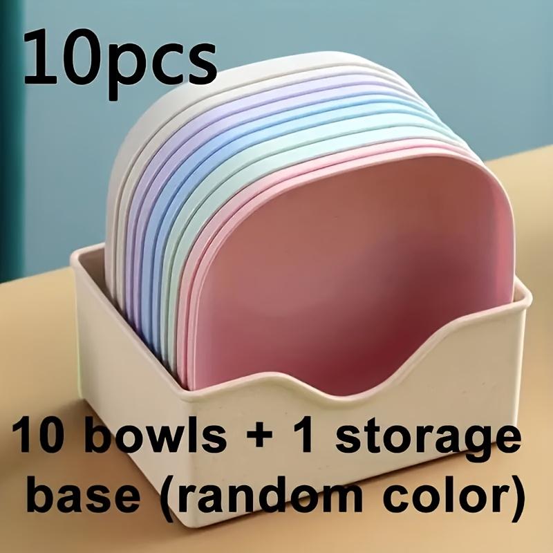 

Набор из 10 нескользящих пластиковых мисок для кошек. Неглубокие миски для корма и воды для домашних питомцев, подходящие для котят, коротконогих кошек, хорьков, бездомных кошек.