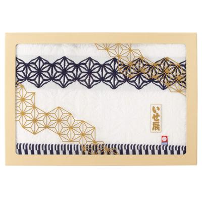 Nishikawa Towel Gift 1 Bath Auspicious Japanese Patterns Good Hemp Leaf Yoshiwara Tsunagi Suitable for a Wide Range of Made In Japan by TT89253060NV