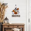 Thick Wood Halloween Plaque Happy Door Sign for Front Door, Wooden Ghost Pumpkin Hanging Hanger Plaque, Spooky Welcome Wreath Tree, Wall, Party