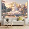 VIKAMA Peaceful Buddha Lotus Tapestry Trendy Wall Accent For Living Room Yoga Studio Meditation Area Modern Home Decoration