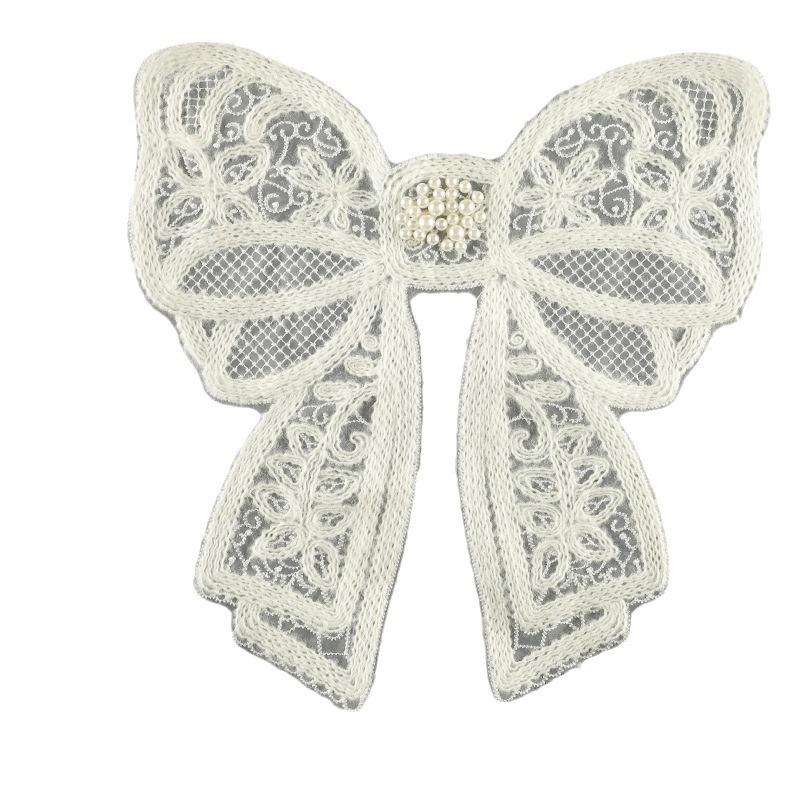 Duoku Cartoon Lace Bow Lace Embroidery Sticker Diy Hand Account Accessories Brooch Hairpin Jewelry Accessories Cloth Sticker