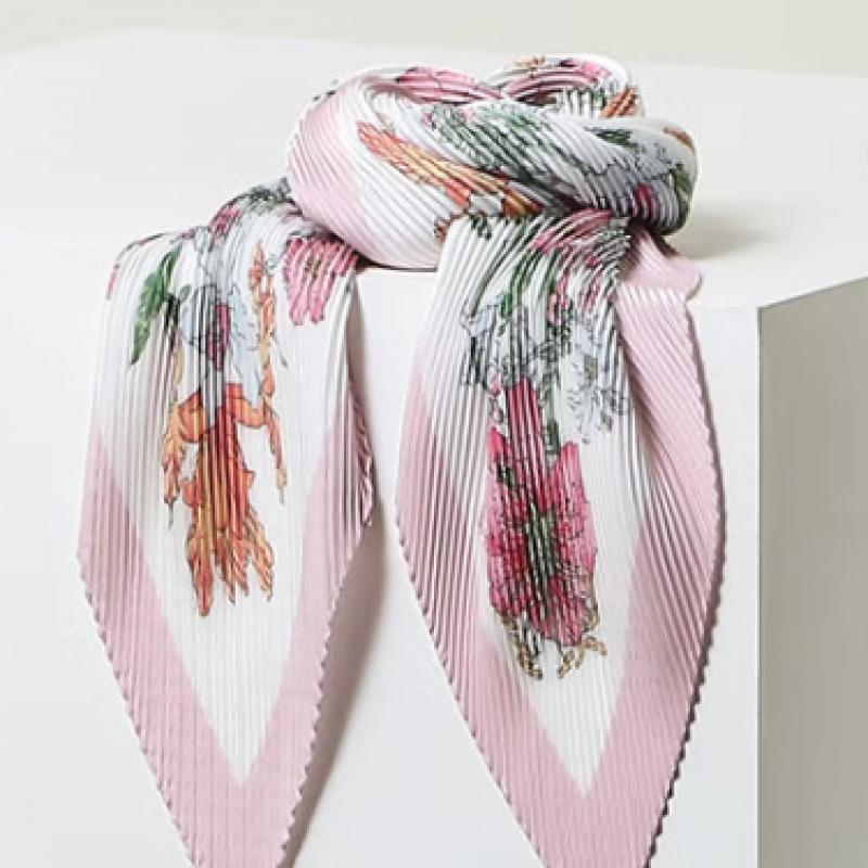 Daks Pink Flower Pleated Scarf Dcsc6e663p2