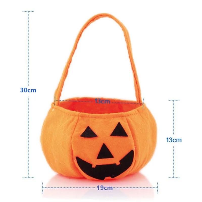 Halloween Pumpkin Bucket Portable Candy Basket Trick or Treat Kids Gift Packaging Halloween Party Decor Supplies
