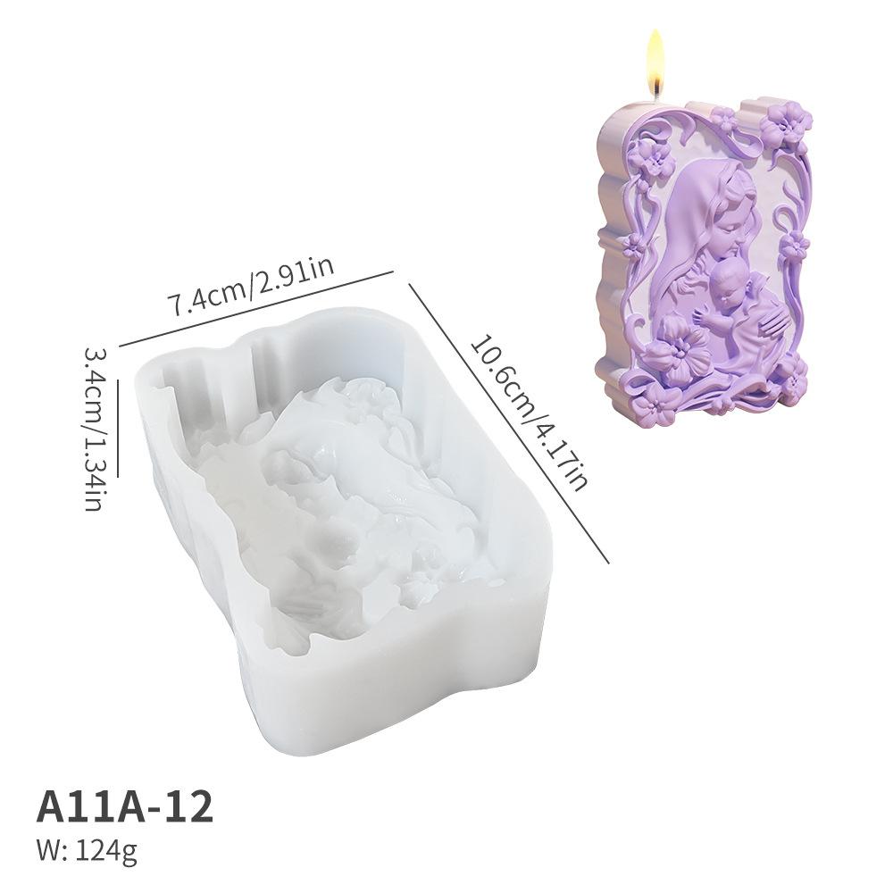 Muttertag DIY Liebe Mutter und Tochter Kerze Silikonform Spitze Jungfrau Relief Aromatherapieform Zur Heimdekoration verwendet