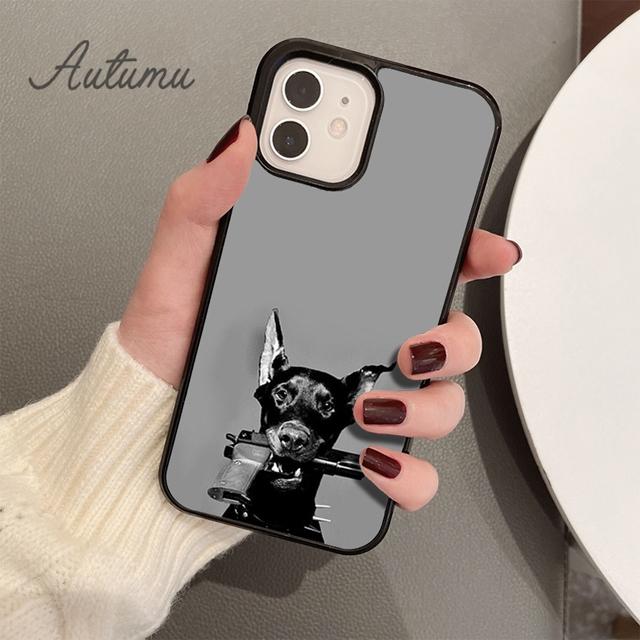 Cool Doberman Dog Phone Case for iPhone 11 12 13 14 Pro Max Mini X XR XS SE 2020 6S 7 8 Plus Samsung Galaxy S21 S22 Cover Shell