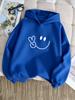 Children's Casual Hooded Sweatshirt - Fun and Cute Smiling Face and Logo Pattern Printed Boys'and Girls'street Turtleneck Hoodie
