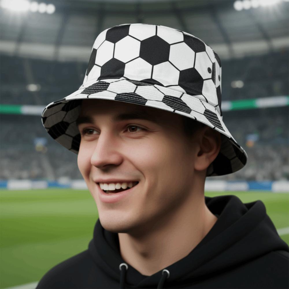 Folding Sunscreen Basin Cap Korean Style Football Fisherman Hat Soccer Pattern Bucket Cap  Girls