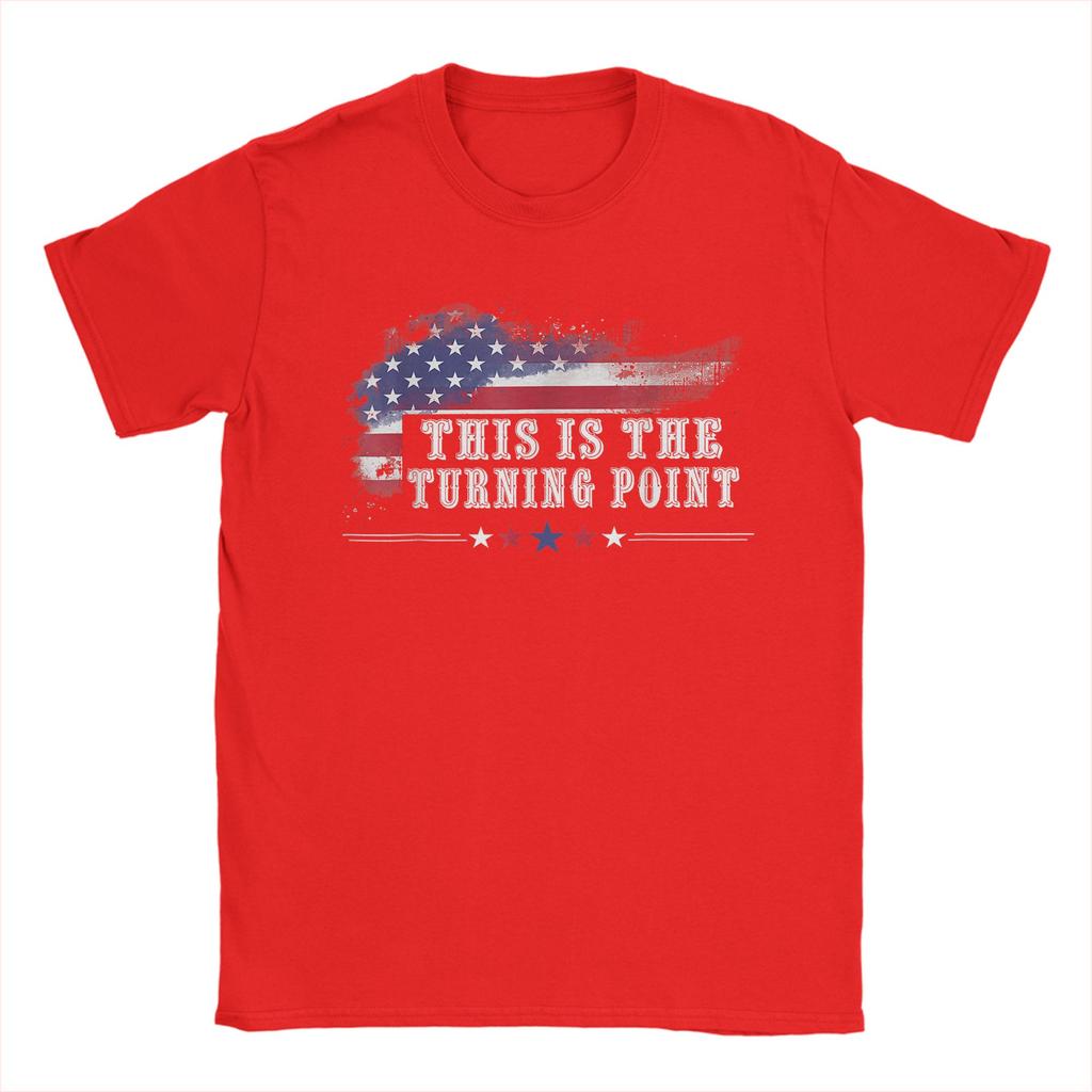 This is The Turning Point American Flag T-Shirt Beach  Pure Cotton T Shirts For Men's Casual Tshirt Short Sleeve Top Tees