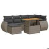 VidaXL Salon de jardin avec coussins 7 pcs gris résine tressée 3327287