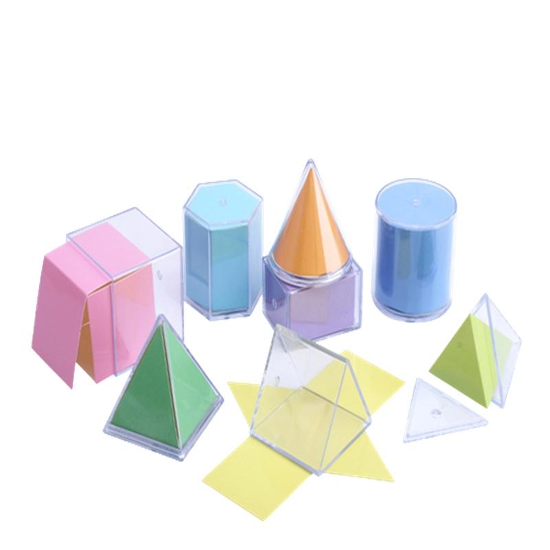 Kit Model Matematic Geometrie 3D Pentru Școala Gimnazială Cub și Prismă Dreptunghiulară Diagrame desfășurate