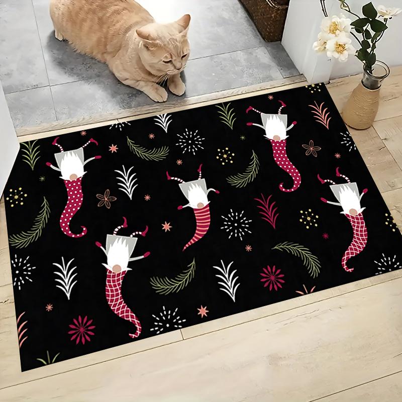 1Pc Holiday Gnomes Celebration Carpet Rug Soft Washable Antislip Home Living Room Sofa Mats Personalized Christmas Rug