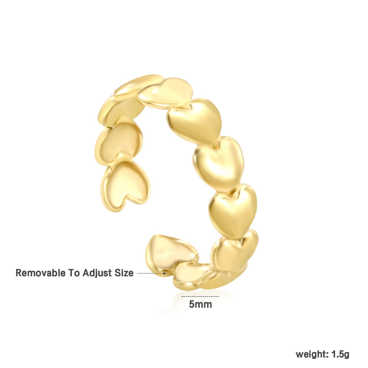 

Fashion Hollow Geometric Adjustable Open Ring High-End Gold Tone Jewelry for Women