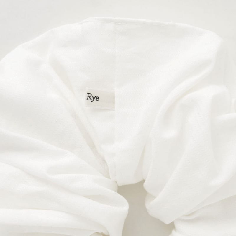 THE RYE Cotton Dobby Scrunchie L(White)