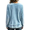 Women's Casual V-Neck Long Sleeve Loose Fit Color Shirt Top