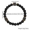 Fashion Personality Geometry Square Volcanic Stone Bead Obsidian Bead Energy Bracelets for Men Women Couple Jewelry Accessories