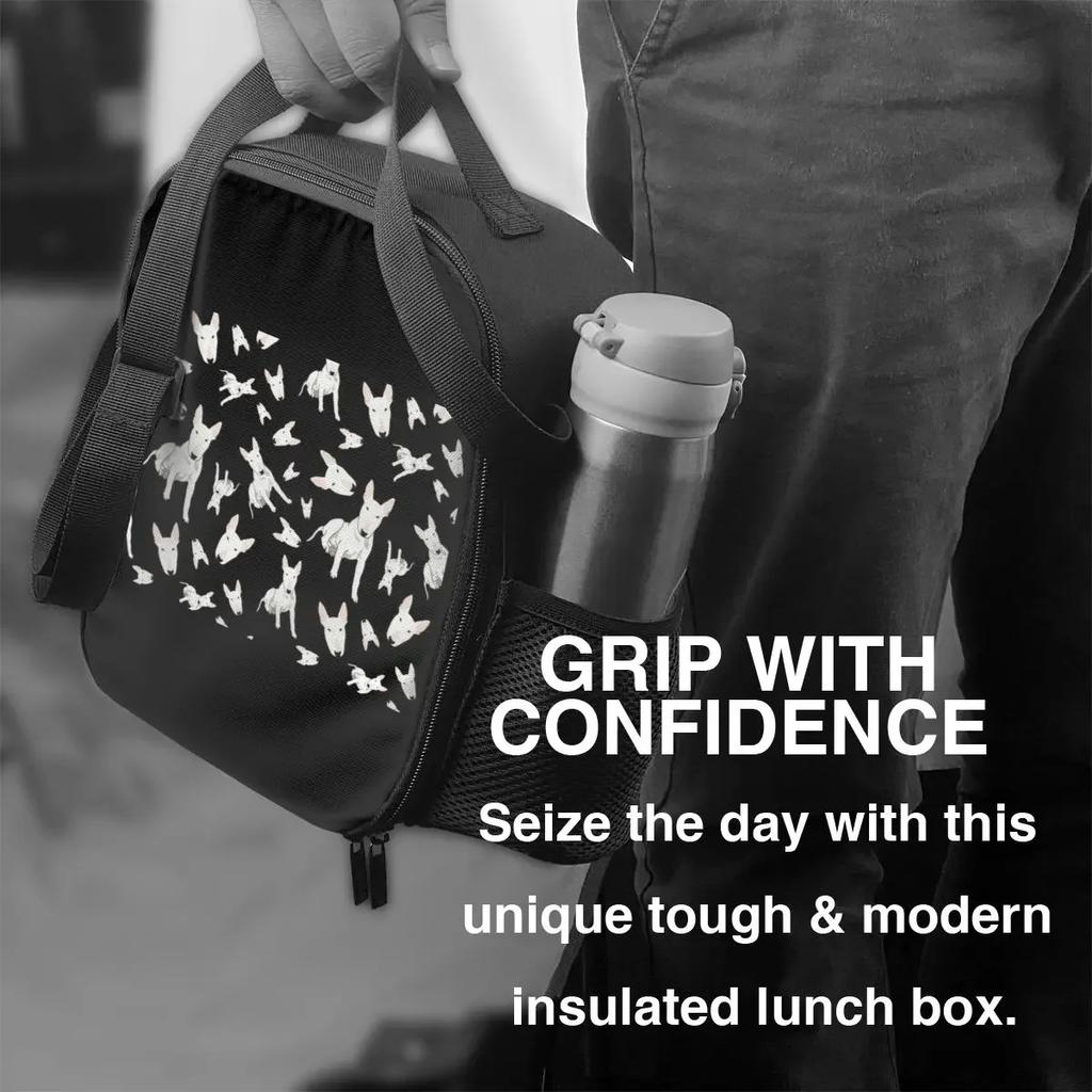 Custom David The Bull Terrier Dog Lunch Bag Women Cooler Warm Insulated Lunch Boxes for Kids School Children