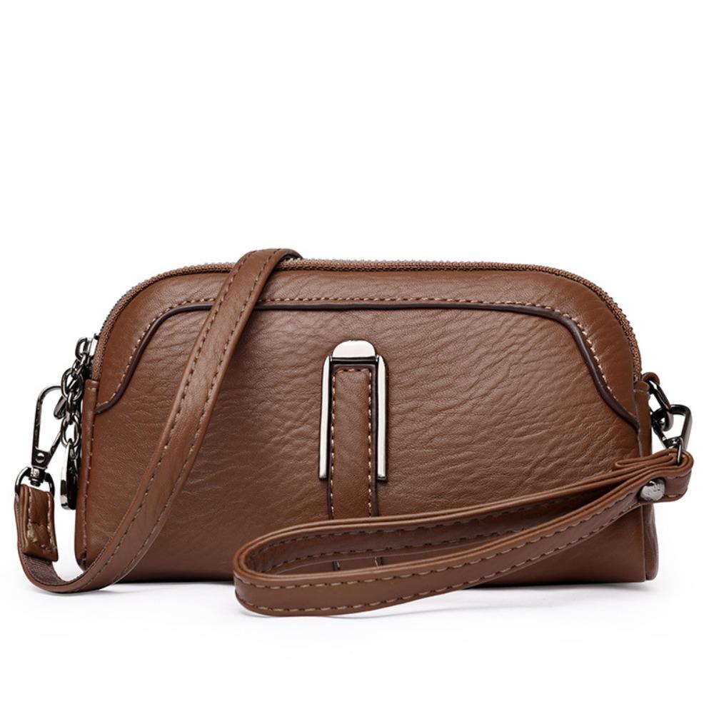 Waterproof Commute Shoulder Bag PU Leather Messenger Bag Portable Crossbody Bag Students