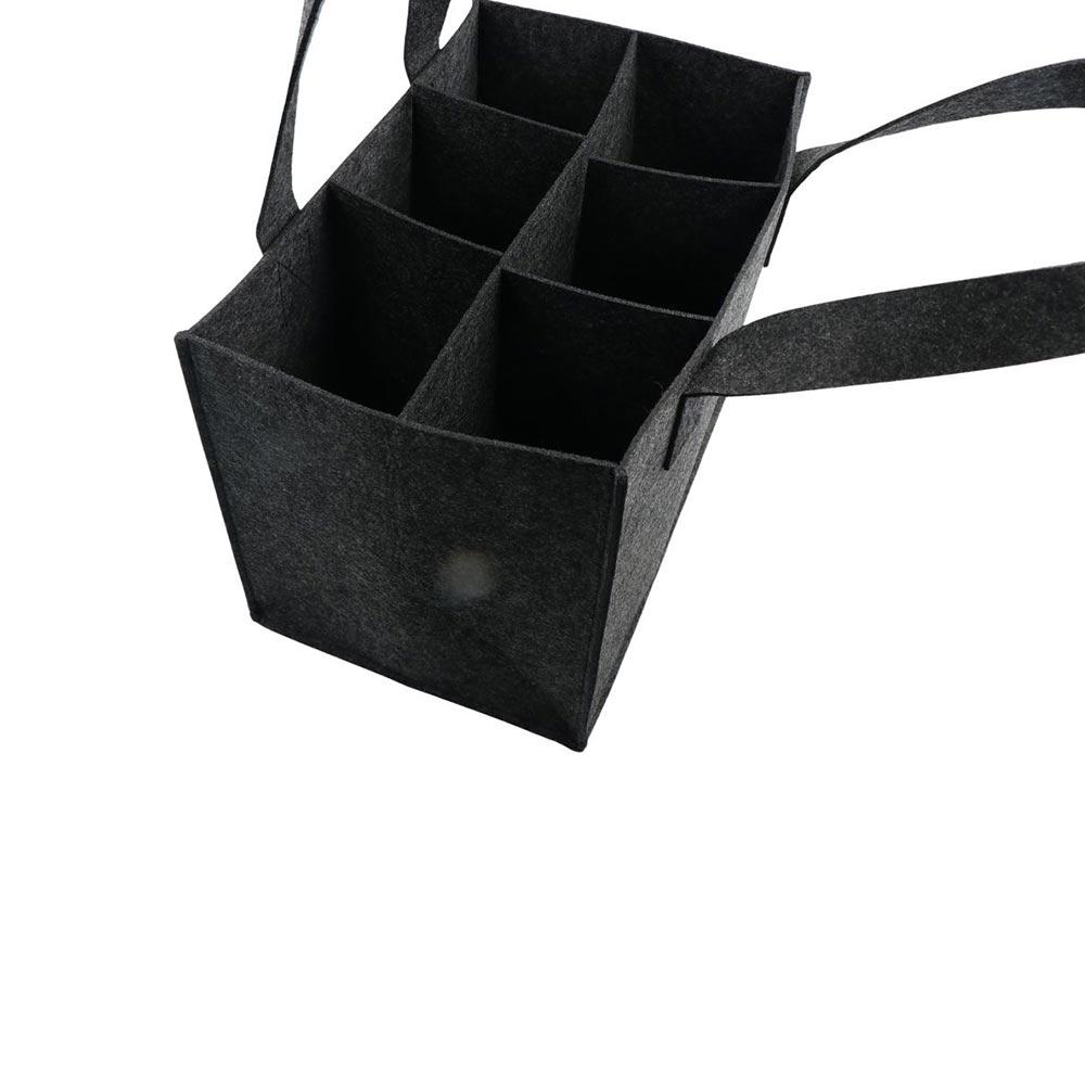 6 Bottles Wine Bottle Cube Box Grey Wine Storage Bag Portable Wine Bottle Carrier  Party