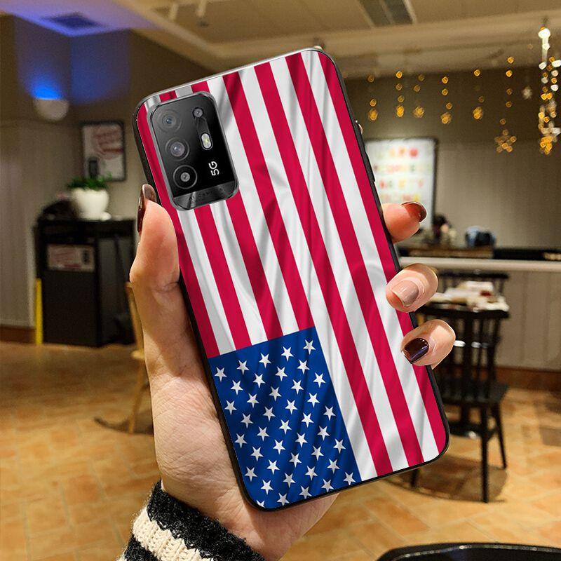 

Funda Американский флаг Чехол для телефона для OPPO A74 A94 5G A3S A5 A5S A9 A12 A15 A15S A52 A53 A53S A72 A73 2020 A91 5G Чехлы coque OPPO A94 5G