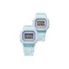 CASIO Unisex Pair Table Series Blue Watch DW-5600,SLV-21B-2PFC
